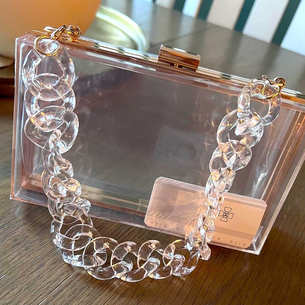 Nwt acrylic clutch bag womens handbag